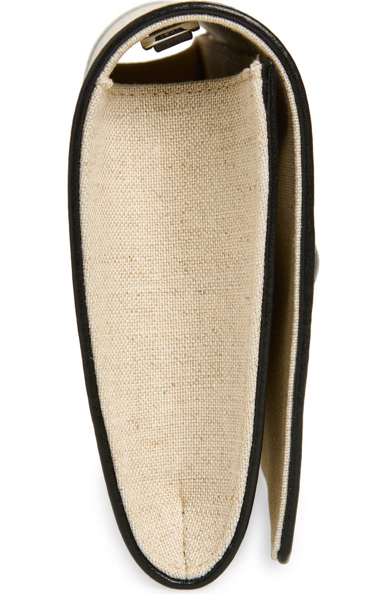 TOTEME T-Flap Canvas & Leather Envelope Clutch, Alternate, color, Ecru
