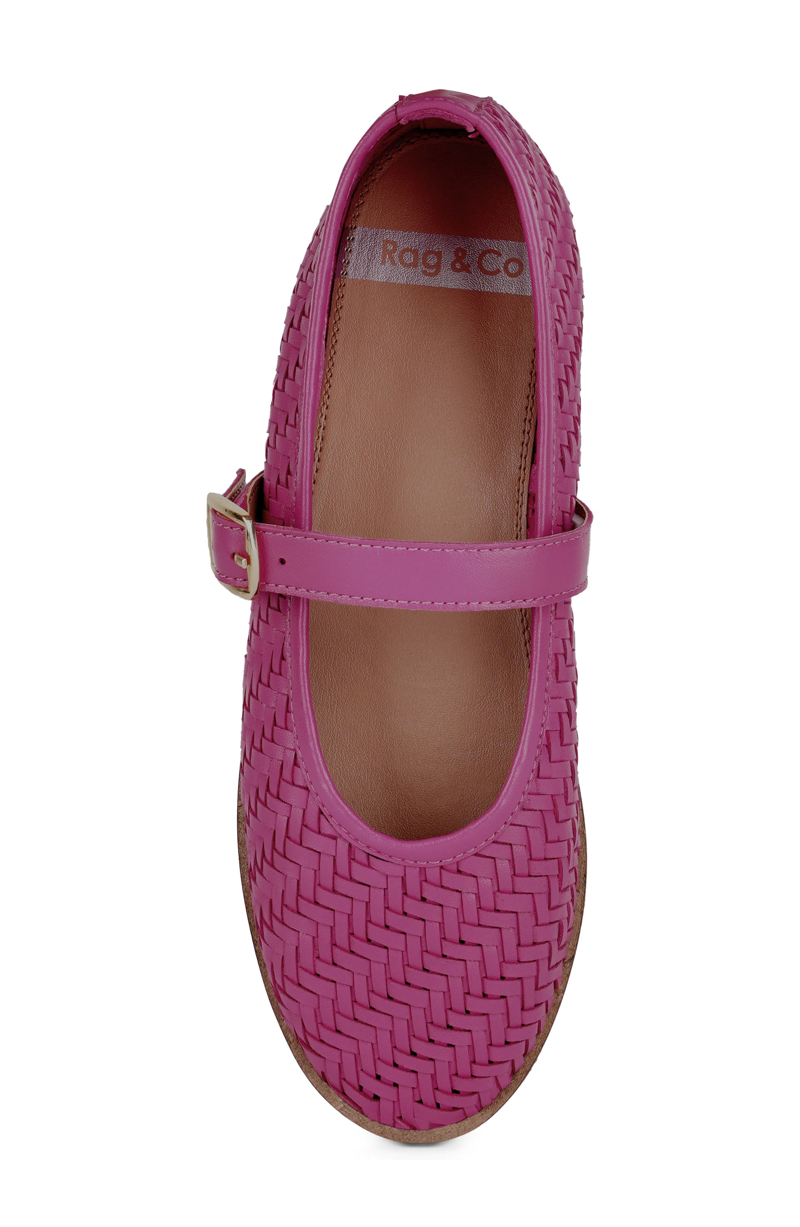 Nazuka Woven Mary Jane Ballet Flat, Alternate, color, FUSHIA