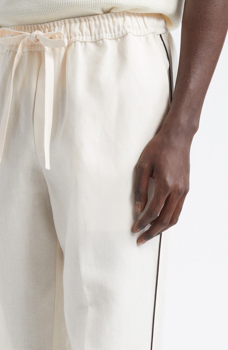 Dolce&Gabbana Linen & Silk Pajama Pants, Alternate, color, W0001 Natural White