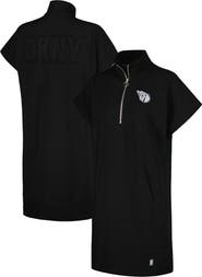 DKNY SPORT Women's DKNY Sport Black Cleveland Guardians Emily Quarter-Zip Sneaker Dress