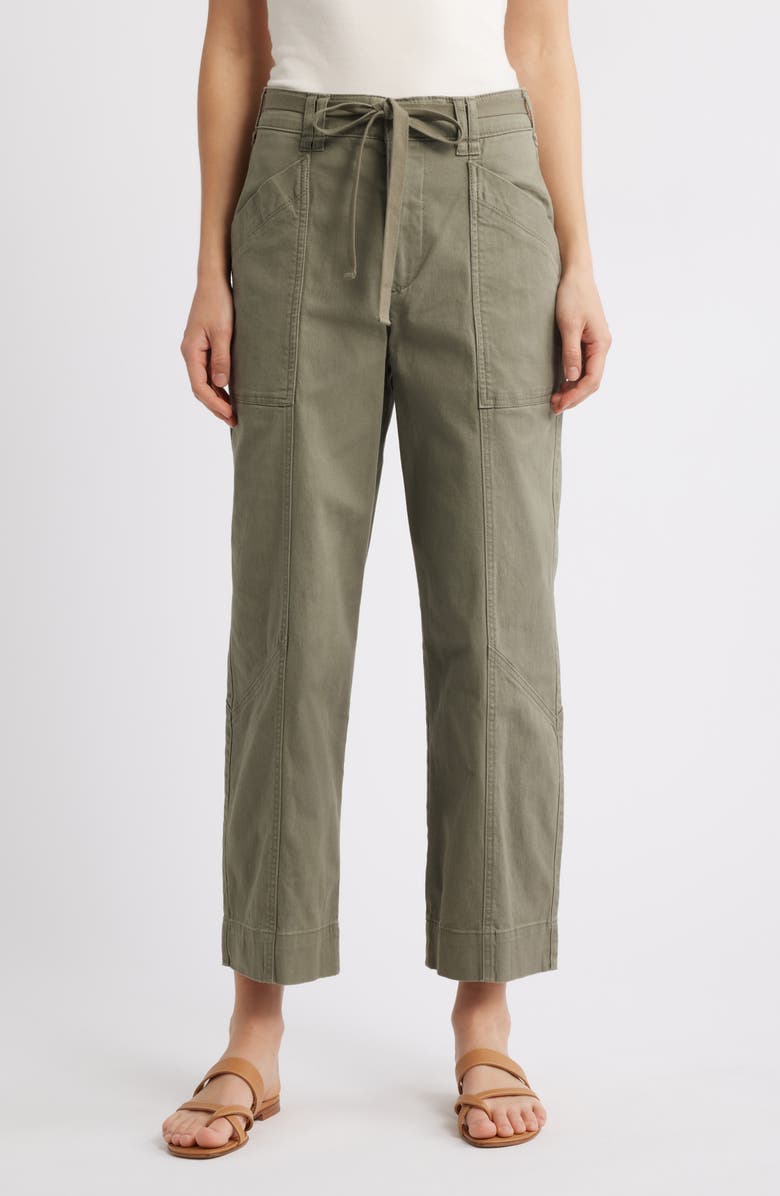 Wit & Wisdom Skyrise Relaxed Straight Leg Twill Pants, Main, color, Laurel Oak
