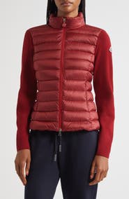 Moncler Virgin Wool-Blend Knit & Down Cardigan