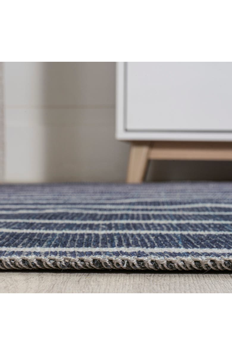JONATHAN Y Rand Distressed Ticking Stripe Machine-Washable Area Rug, Alternate, color, Navy/Gray
