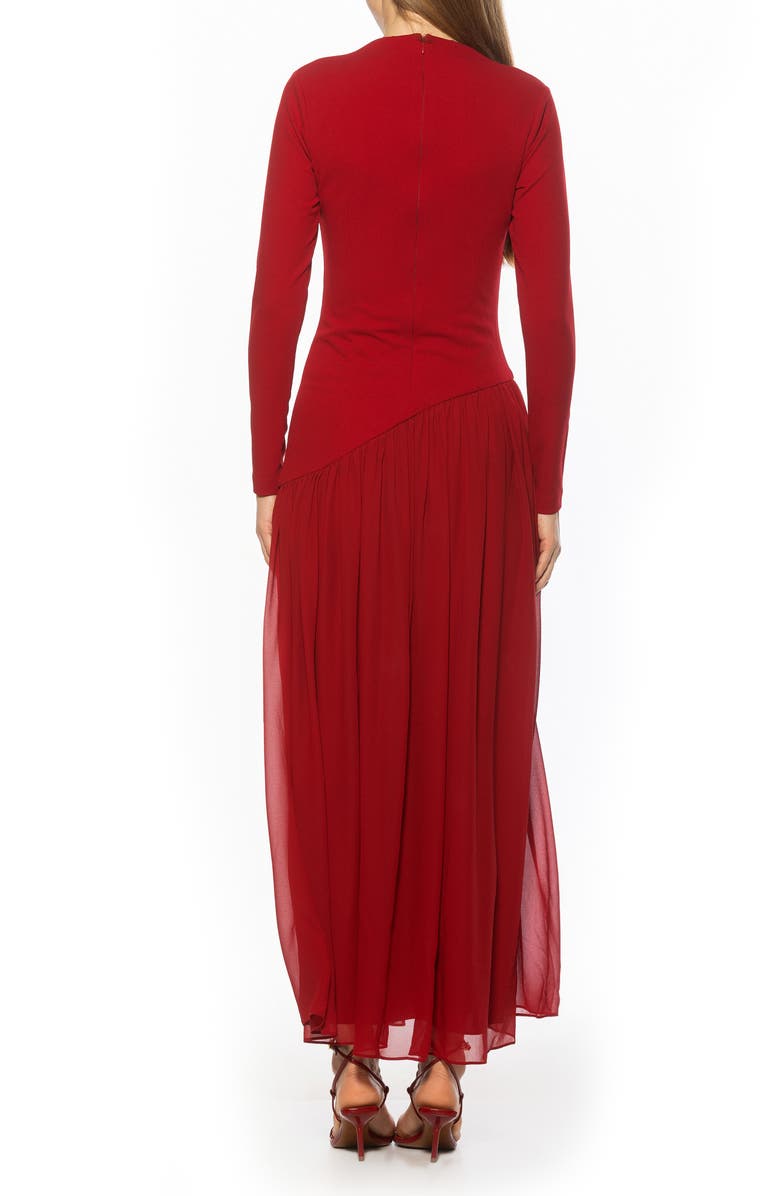 Alexia Admor Dakota Long Sleeve Gown, Alternate, color, Burgundy