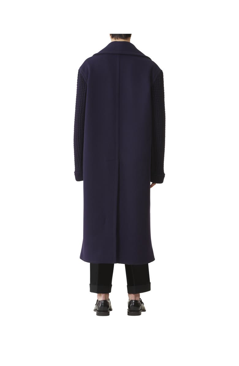 Lanvin Long  Bi-material Peacoat, Alternate, color, Montana