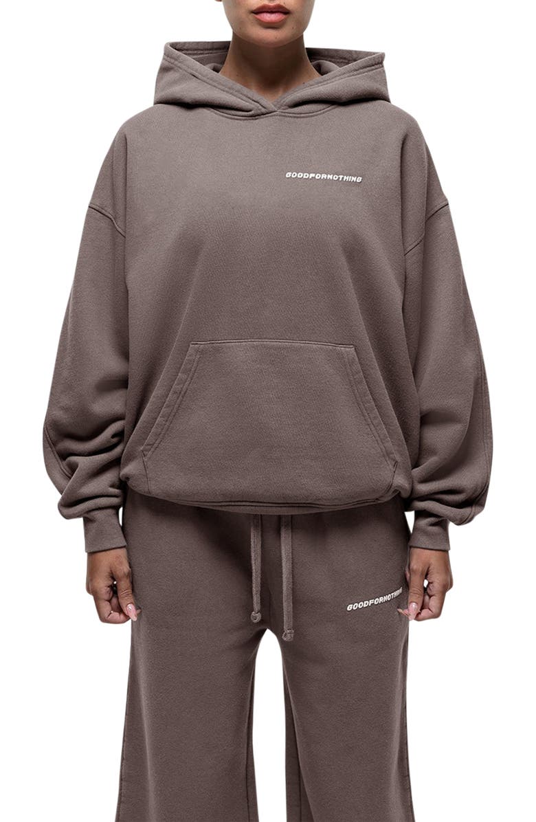 Good For Nothing Vintage Taupe Relaxed Hoodie, Main, color, Brown