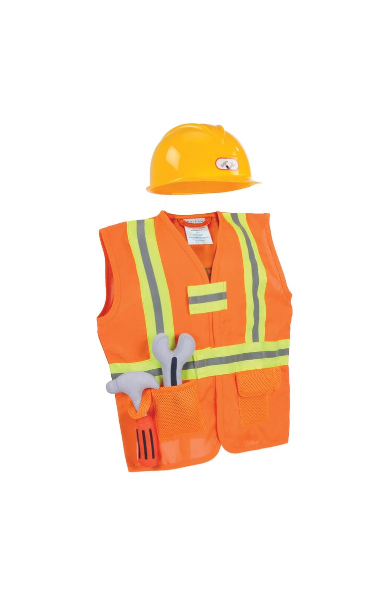 Kaplan Early Learning Company Construction Worker Garment Career Dress Up, Alternate, color, Orange