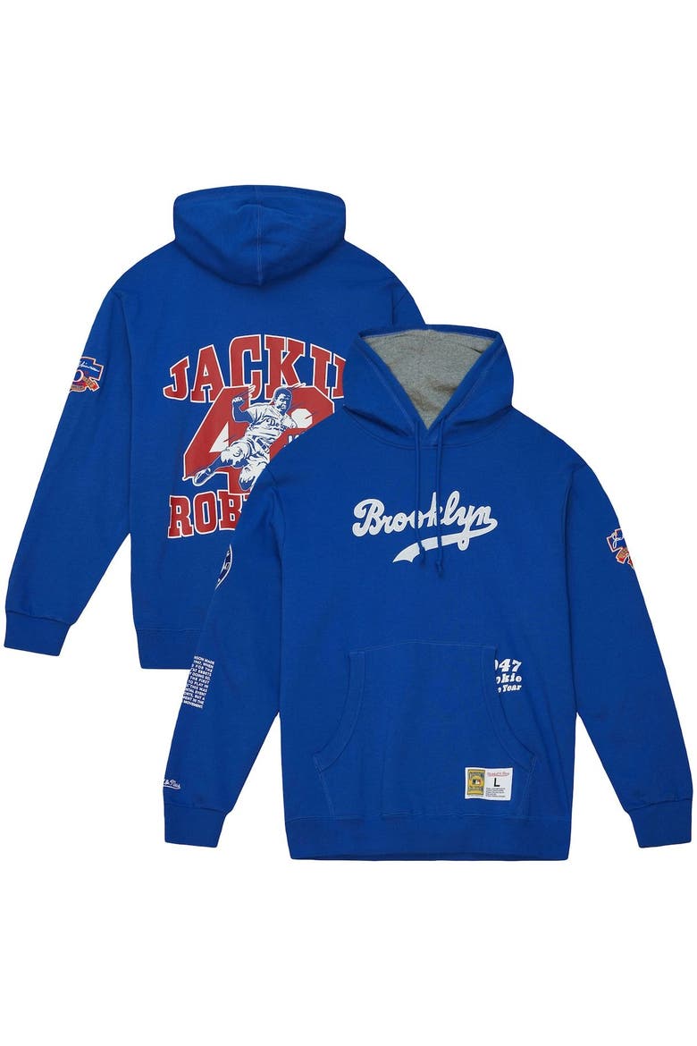 Men's Mitchell & Ness Jackie Robinson Royal Brooklyn Dodgers Cooperstown Collection Legends Fleece Pullover Hoodie, Alternate, color, Royal