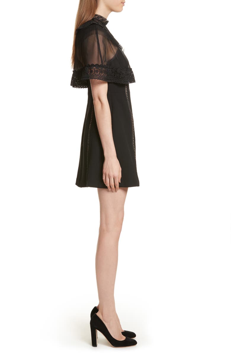 Self-Portrait Trimmed Overlay Minidress, Alternate, color, 