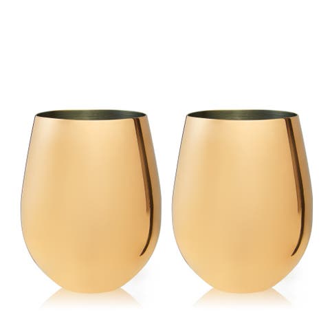 Stemless Wine Glasses Set of 2