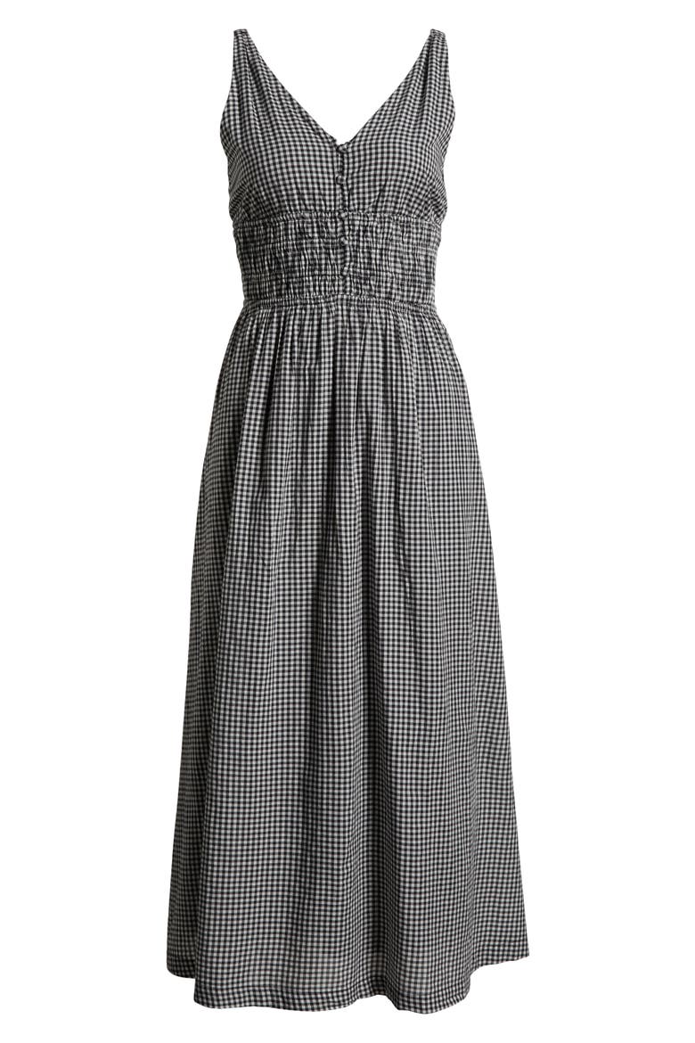 Smocked Gingham Gingham Dress, Alternate, color, BLACK GINGHAM