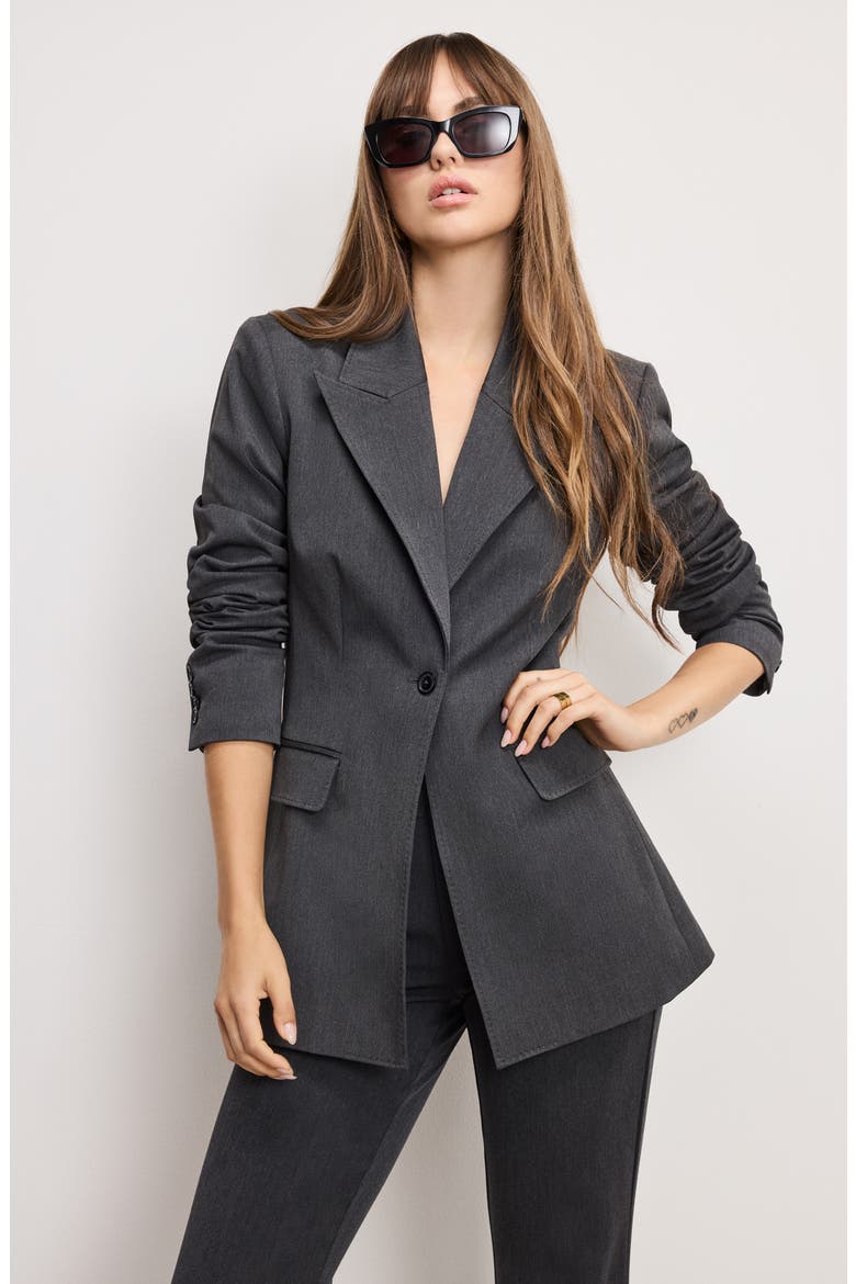 Essential Sculpt Suit Blazer, Alternate, color, DARK HEATHER GRAY