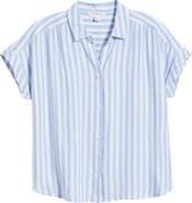 beachlunchlounge Kaiana Stripe Short Sleeve Button-Up Shirt