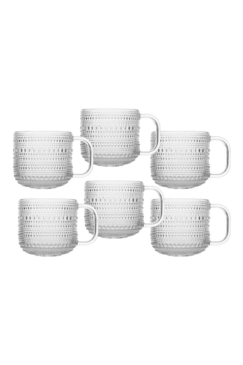 Jupiter Set of 6 Coffee Cups, Main, color, CLEAR