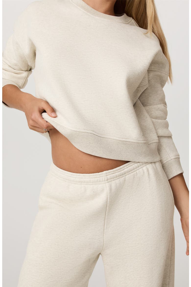 Restore Organic Cotton Blend Crop Sweatshirt, Alternate, color, BONE HEATHER