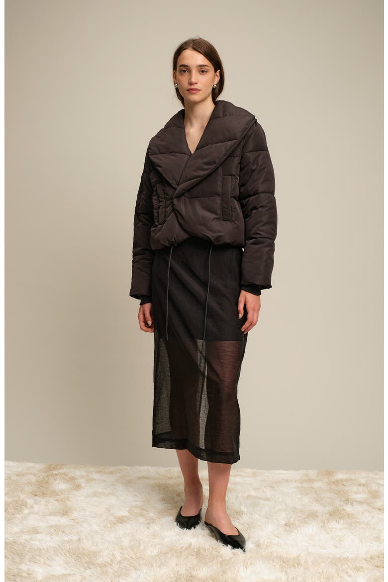 Gregory Quilted Crop Puffer Jacket, Alternate, color, BLACK