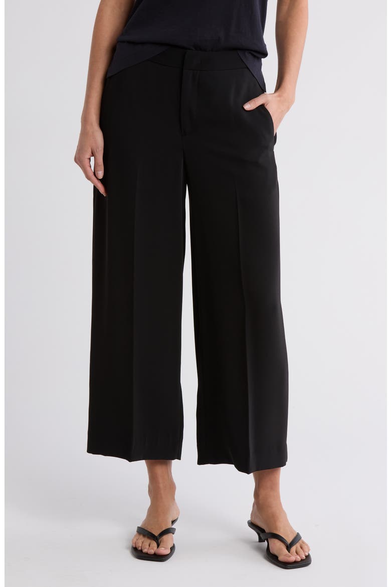 Crop Wide Leg Pants, Main, color, BLACK