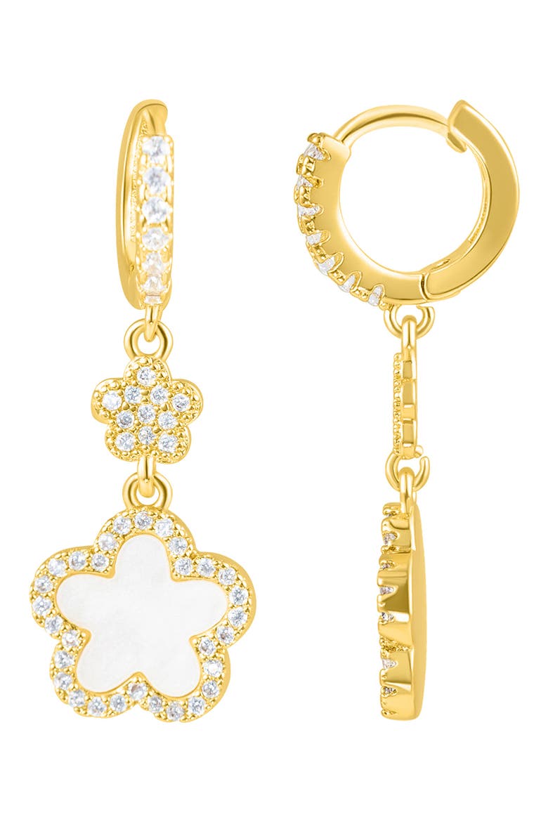 Clover Drop Earrings, Main, color, WHITE