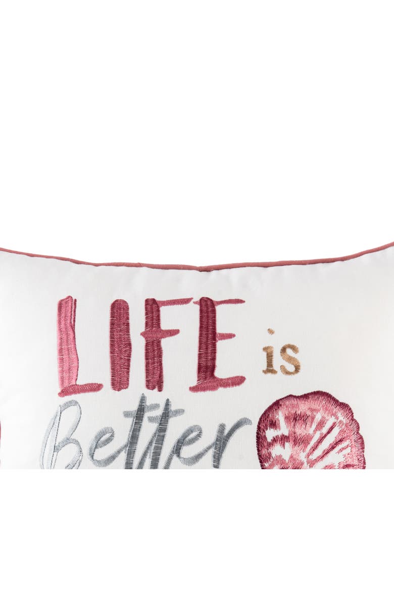 Better At The Beach Accent Pillow, Alternate, color, Pink