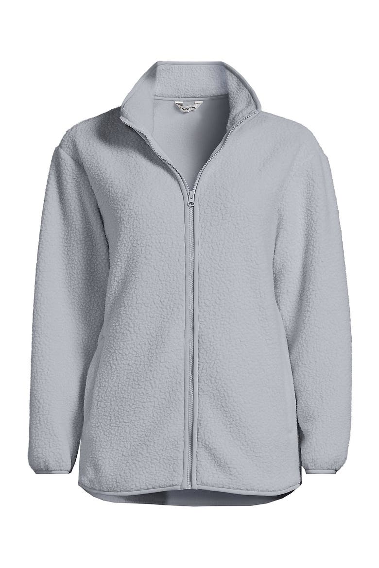 Plus Size Cozy High Pile Full Zip Fleece Jacket, Alternate, color, Pale Gray