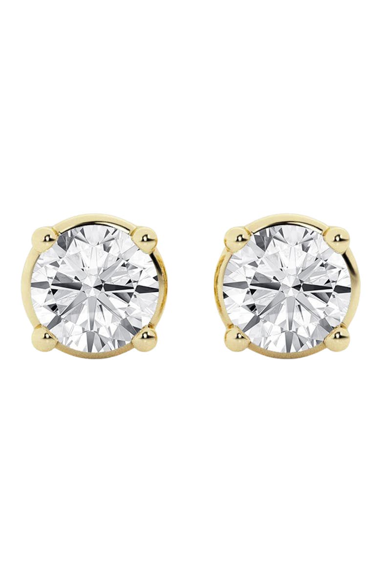 Round Cut Lab Created Diamond Stud Earrings - 0.5ctw, Alternate, color, 0.5 CTW YELLOW GOLD