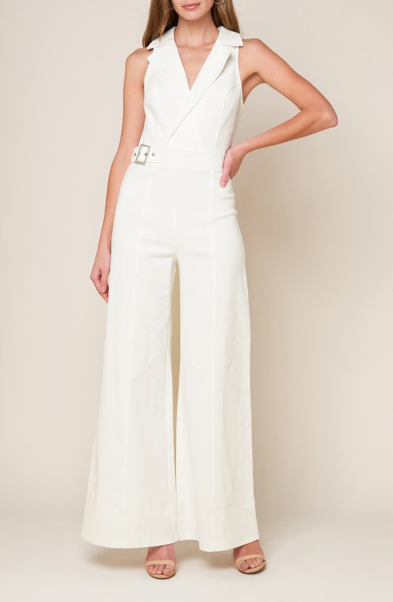 FLYING TOMATO Wide Leg Jumpsuit, Alternate, color, White
