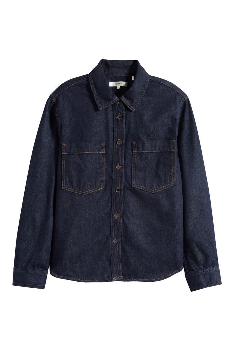 The Polished Denim Button-Up Shirt, Alternate, color, RINSE