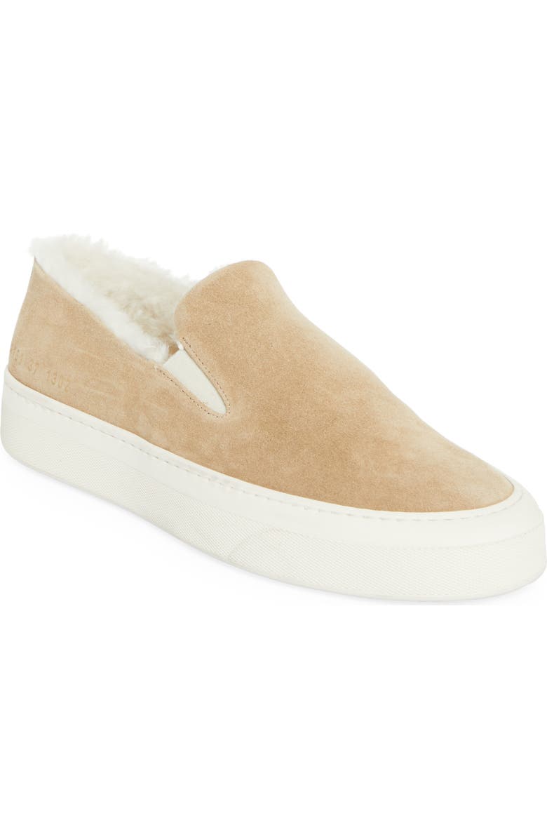 Common Projects Genuine Shearling Slip-On Sneaker, Main, color, Tan