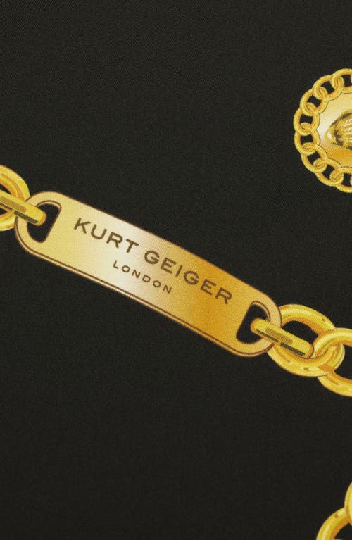 Kurt Geiger London Charm Chain Square Silk Scarf In Black