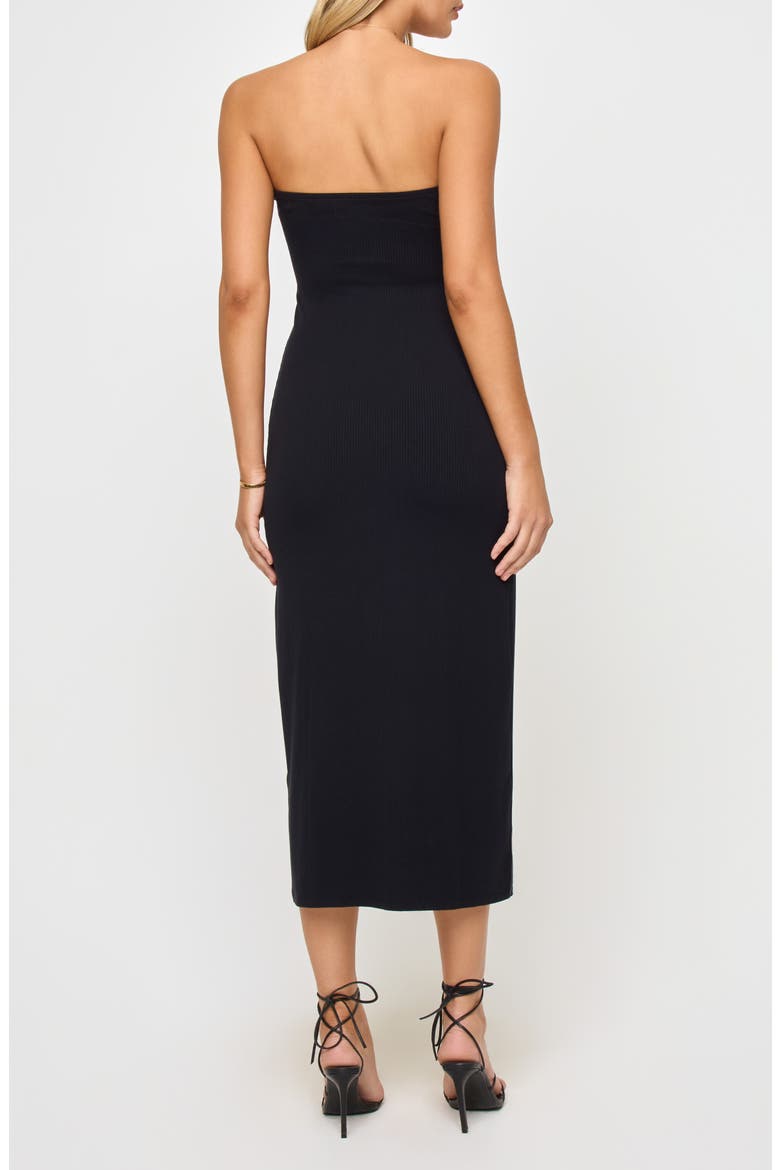 Lisette Strapless Rib Cover-Up Dress, Alternate, color, BLACK