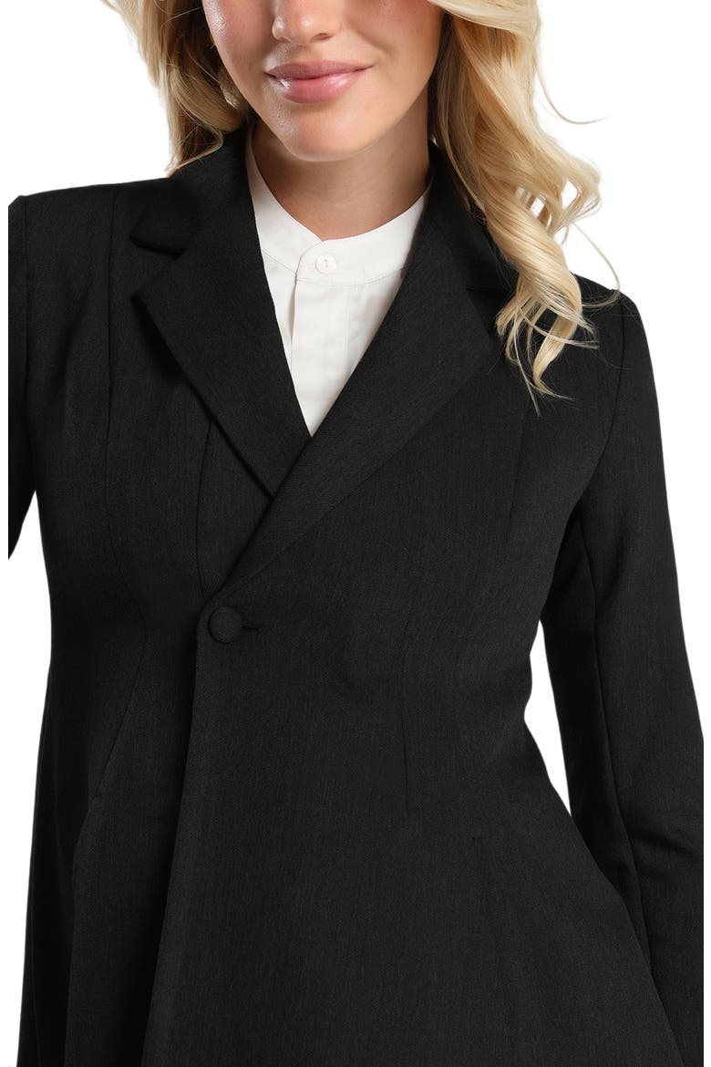 Women's Petite Tailored Maternity Workwear Blazer in Italian Stretch Suiting Fabric, Alternate, color, BLACK