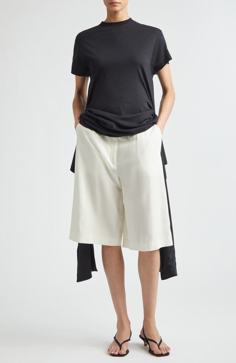 TOTEME Tie Waist Jersey T-Shirt, Main, color, Black