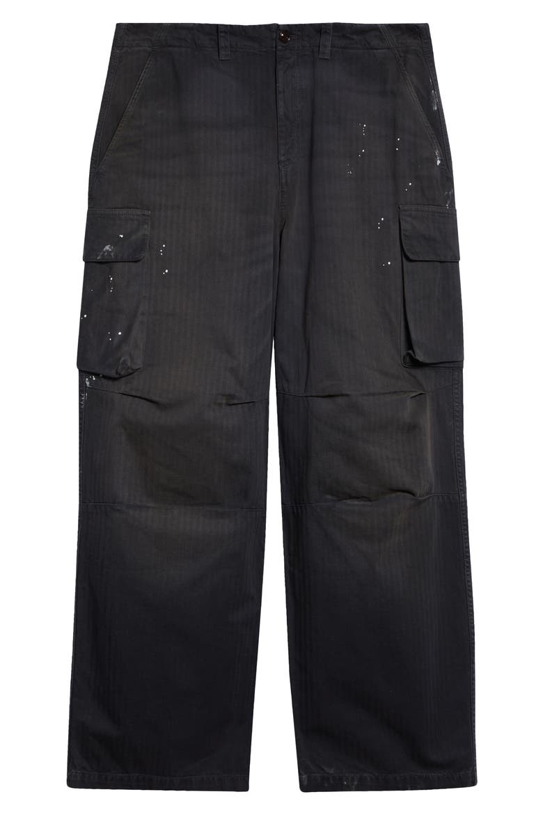 Mount Paint Splattered Cotton Herringbone Cargo Pants, Alternate, color, NEBULA WASH JUNGLE HERRINGBONE