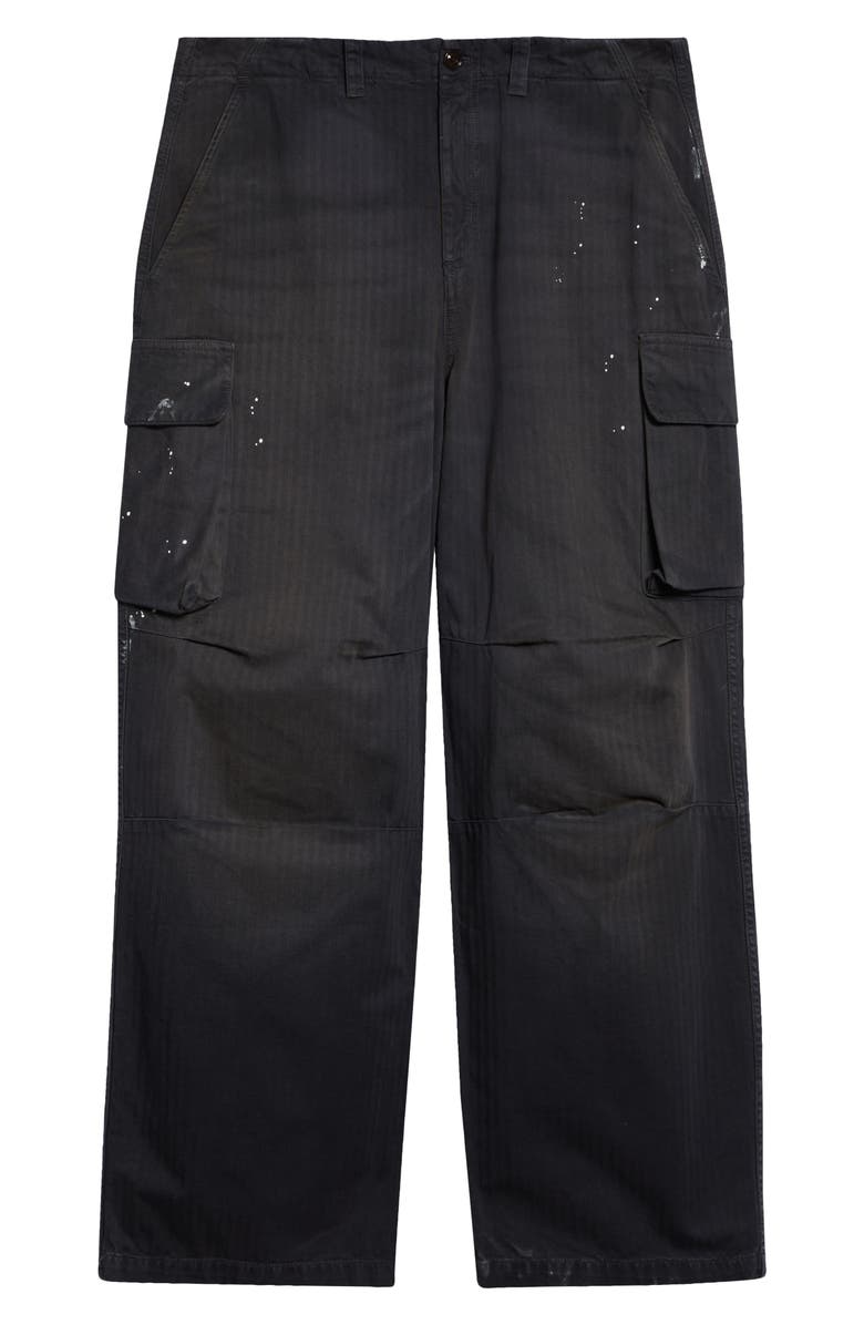 OUR LEGACY Mount Paint Splattered Cotton Herringbone Cargo Pants, Main, color, Nebula Wash Jungle Herringbone