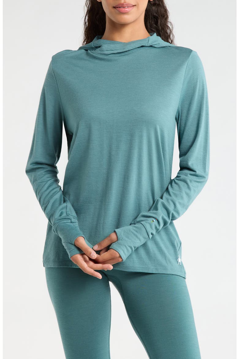 Sun Merino Wool Blend Hoodie, Main, color, DUSTY TEAL