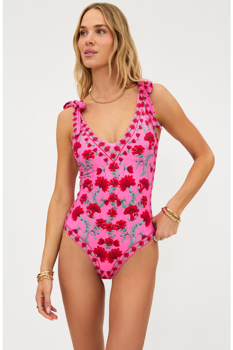Akira Floral One-Piece Swimsuit, Alternate, color, REDWOOD FLORAL