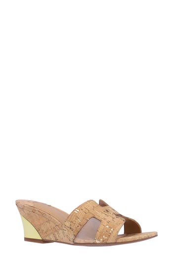 J. Reneé Zahra Wedge Slide Sandal In Gold