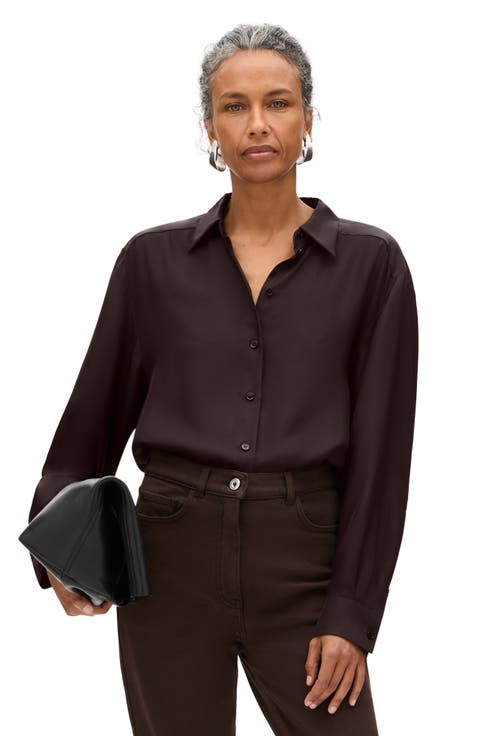 Silk Pleat Back Shirt