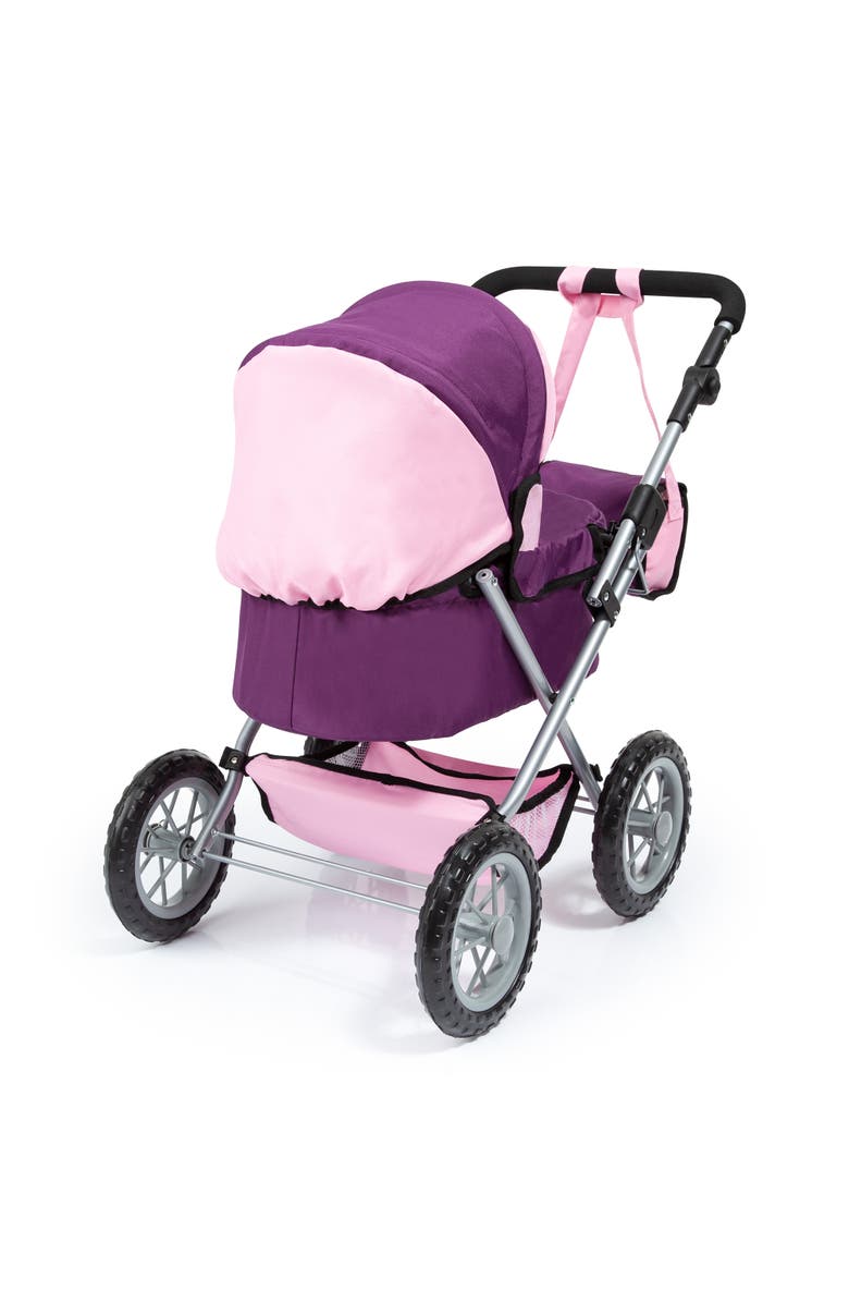 Bayer Design Trendy Pram Purple & Pink Fits Dolls Up To 18 Inches, Alternate, color, Multicolored