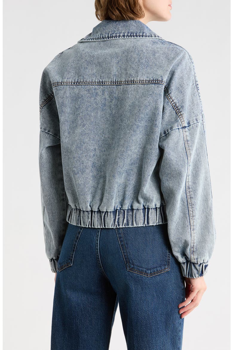 Dad Denim Bomber Jacket, Alternate, color, LIGHT WASH