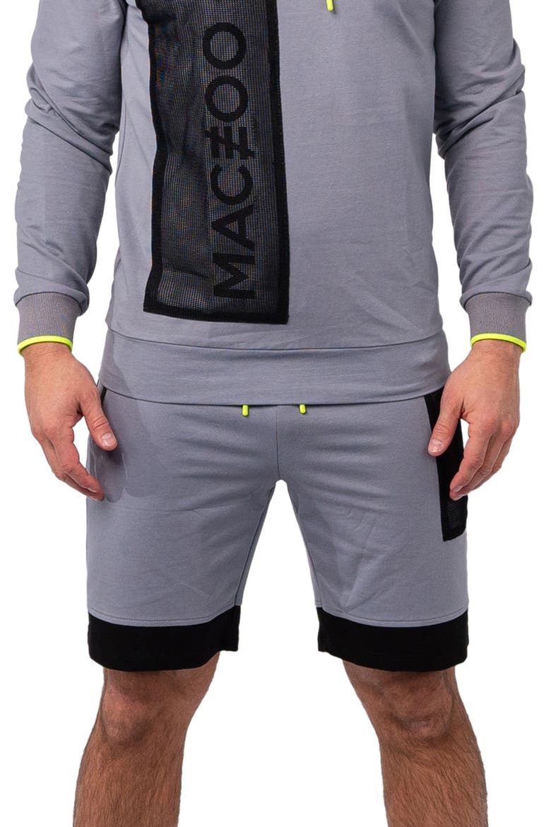 Net Grey Stretch Cotton Shorts, Main, color, GREY