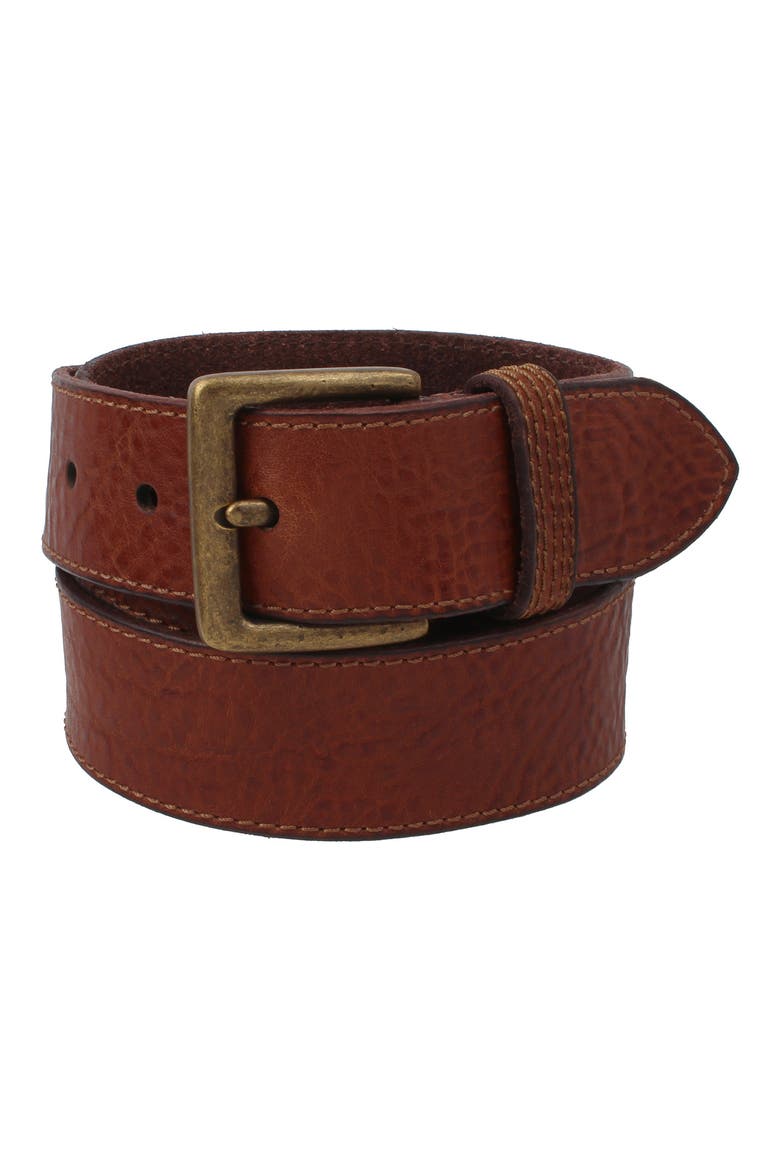 Pebbled Leather Belt, Main, color, COGNAC