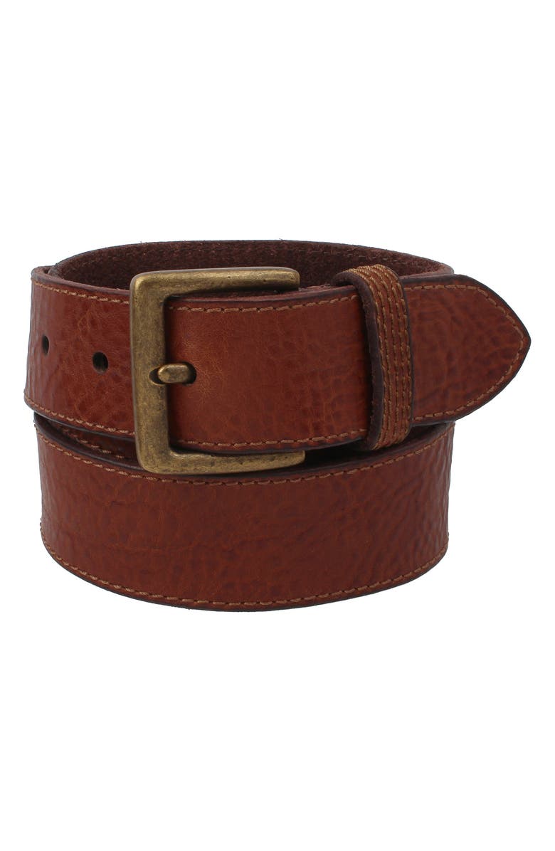 Frye Pebbled Leather Belt, Main, color, 