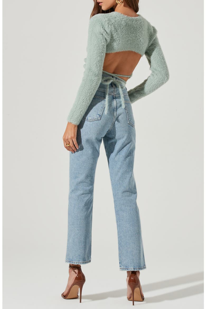 Back Cutout Sweater, Alternate, color, SAGE
