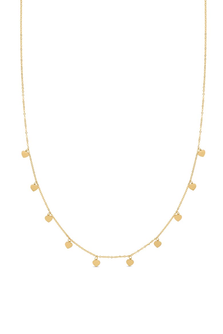14K Gold Fringe Heart Chain Necklace, Main, color, 14K YELLOW GOLD
