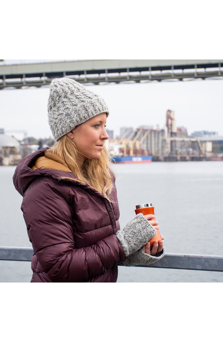 Turtle Fur Mika Wool Fingerless Mittens, Alternate, color, Black