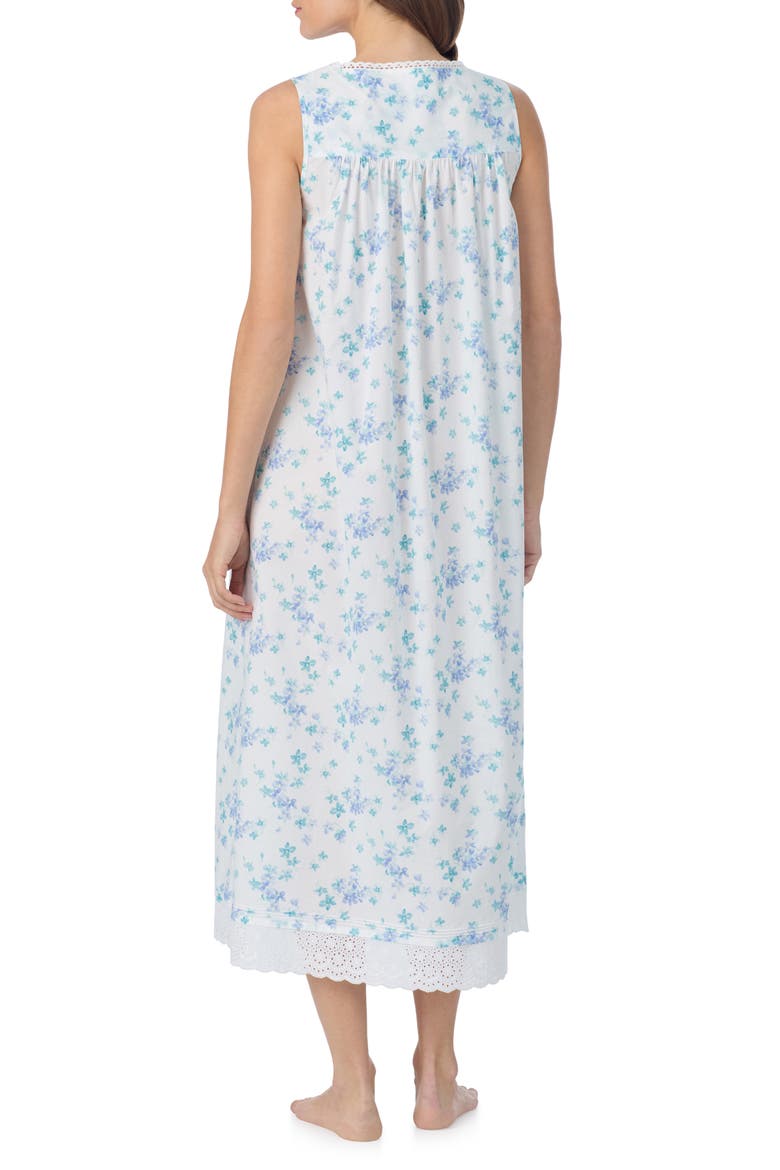 Sleeveless Cotton Ballet Nightgown, Alternate, color, WHITE/ FLORAL