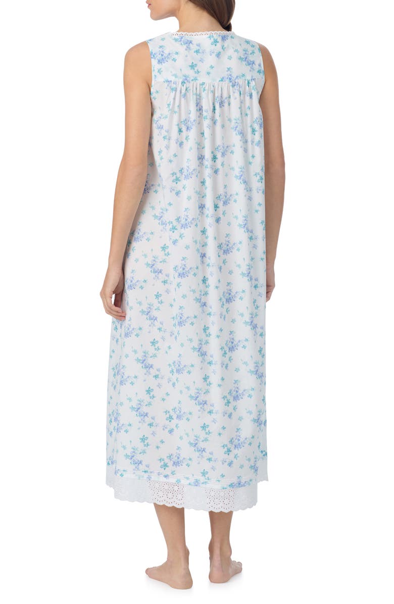 Eileen West Sleeveless Cotton Ballet Nightgown, Alternate, color, White/ Floral