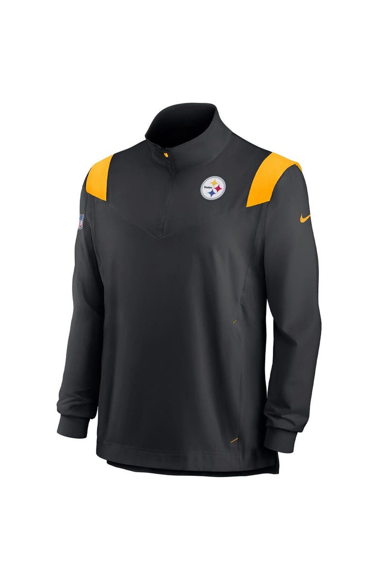 Nike Men's Nike Black Pittsburgh Steelers 2022 Sideline Coach Chevron Lockup Quarter-Zip Long Sleeve Top, Alternate, color, Black