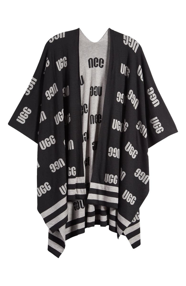 UGG<sup>®</sup> Graphic Logo Ruana, Main, color, Black Multi